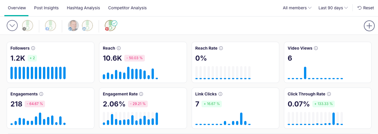 Promotion-Statistiken Pinterest